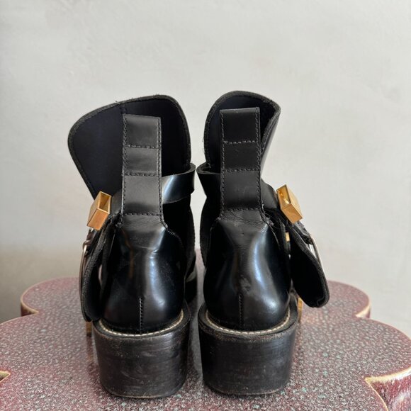 BALENCIAGA Ceinture Leather Buckled Boots - Picture 9 of 12